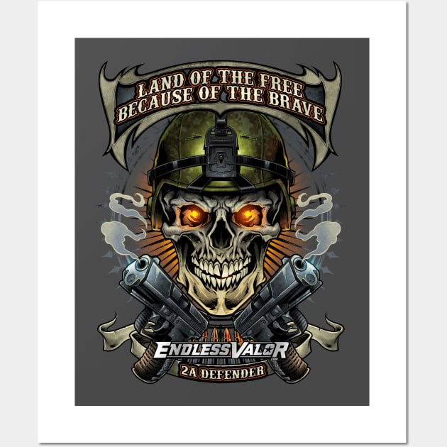 Skull Soldier and Guns Wall Art by FlylandDesigns